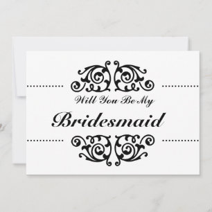 Kommer du att vara mina briljanta Swirl Black & Wh Inbjudningar