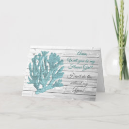 Kommer du att vara mitt blommiga flickförslagskort inbjudan