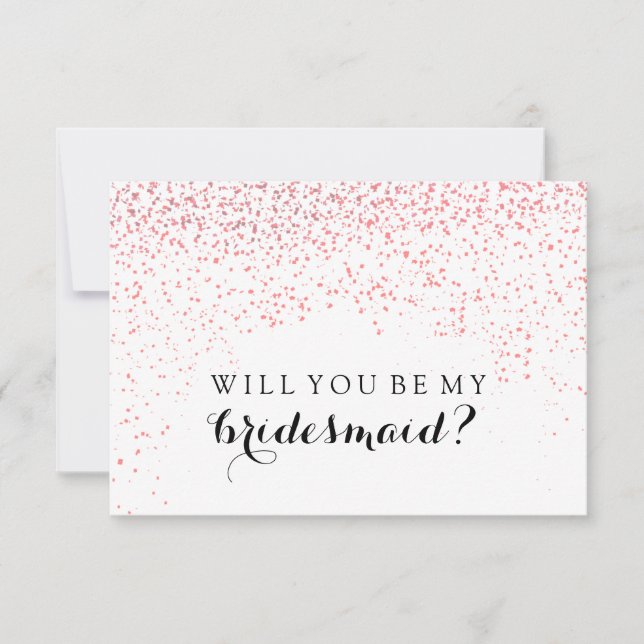 Kommer du att vara mitt Bridesmaid Card - Confetti Inbjudningar (Framsida)