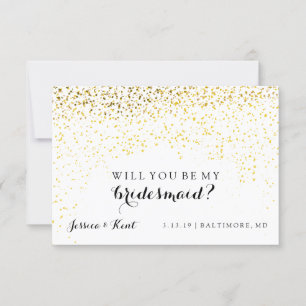 Kommer du att vara mitt Bridesmaid Card - Confetti Inbjudningar