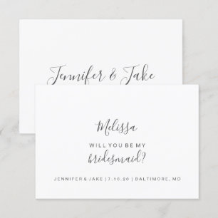 Kommer du att vara mitt Bridesmaid Card - enkelt s Inbjudningar