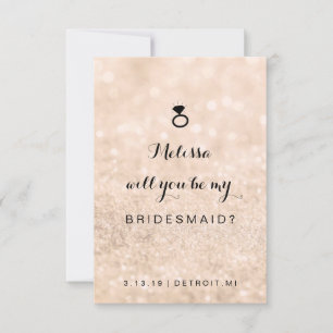 Kommer du att vara mitt Bridesmaid Card - Glit Rin Inbjudningar