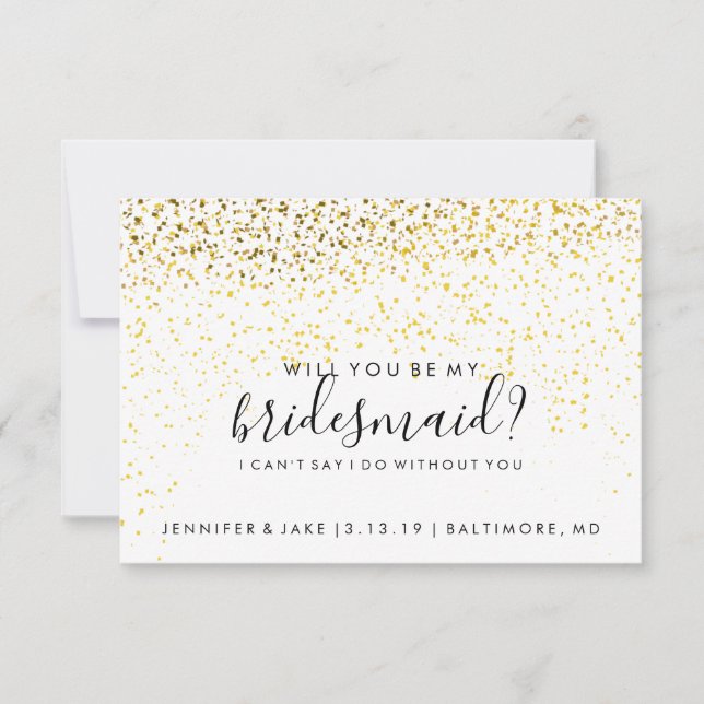Kommer du att vara mitt Bridesmaid Card - Konfetti Inbjudningar (Framsida)