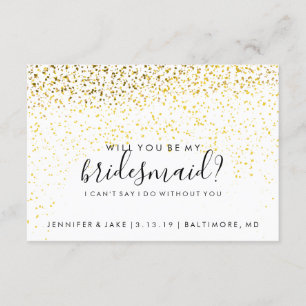 Kommer du att vara mitt Bridesmaid Card - Konfetti Inbjudningar