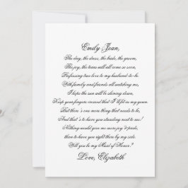 Kommer du att vara mitt Dikt för Maid of honor-skr