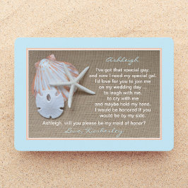 Kommer du att vara mitt Maid of honor Blue Beach-t Inbjudningar