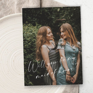 Kommer du att vara mitt Maid of honor-fotokort för Inbjudningar