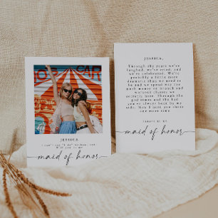 Kommer du att vara mitt Maid of honor-fotokort för Inbjudningar