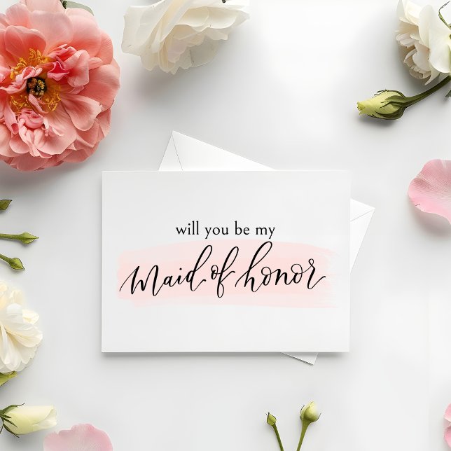  Kommer du att vara mitt Maid of honor Frieri kort (Maid of Honor Proposal Card | Watercolor & Calligraphy design | Sweet & Chic Way to Pop the Question)