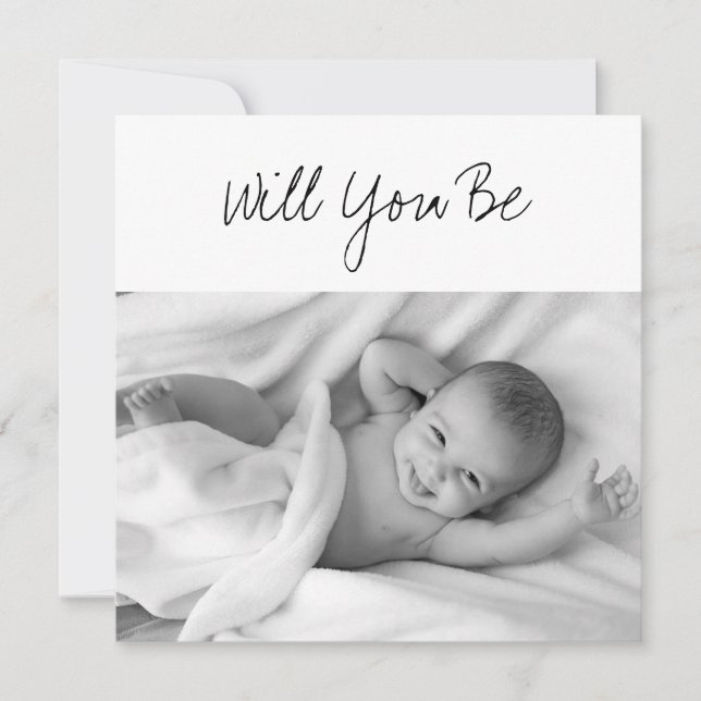Kommer du att vara My GodParent Baby Photo Insert Kort (Framsida)