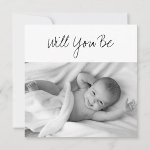 Kommer du att vara My GodParent Baby Photo Insert Kort
