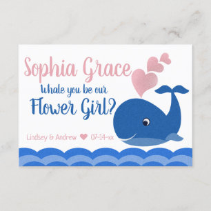 Kommer du att vara vår Flower Girl Frieri Whale? Inbjudningar