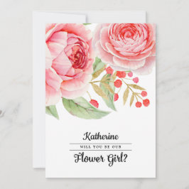 Kommer du att vara vår Flower Girl? Inbjudningskor Inbjudningar