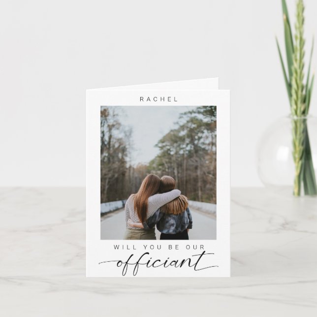 Kommer du att vara vår minimala fotomodern Officia Inbjudan (Framsida)