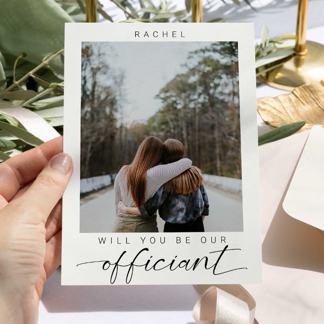 Kommer du att vara vår vigselförrättare Minimal Mo Inbjudningar (Skapare uppladdad)