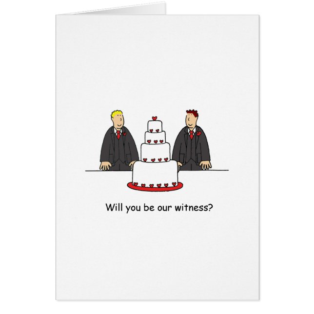 Kommer du att vara vår vittne? Två brudar. Hälsningskort (Framsidan)