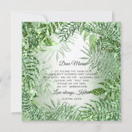 Kommer du Bridesmaid Tropical Glitter Mint Grönt? Inbjudningar