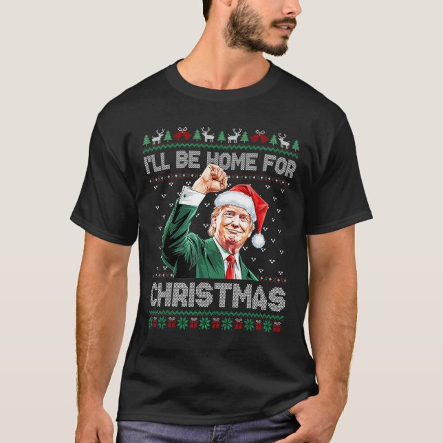 Kommer du hem till jultomten Jultomten Trump T Shirt (Framsida)