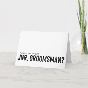 Kommer du Junior Groomsman att Frieri Asking Bröll Kort