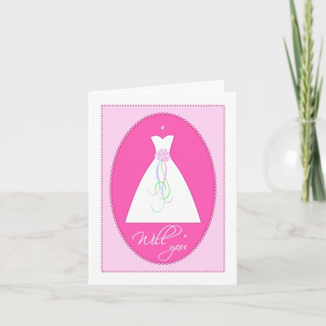 Kommer du? Mousserande Bridesmaid Card Inbjudan (Framsida)