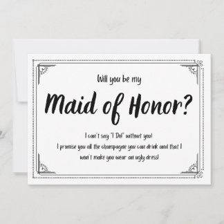Kommer du vid min Maid of honor Meddelande