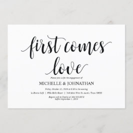 Kommer först kärlek, förlovningsfestinbjudan inbjudningar