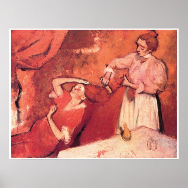 Kommer Hair, c. 1892-95, Edgar Degas Poster (Framsidan)