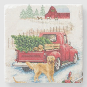 Kommer hem med en Needlepoint i Julgran Stenunderlägg