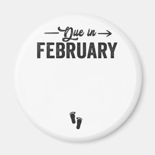 Kommer i februari Baby Tillkännagivande Graviditet Magnet