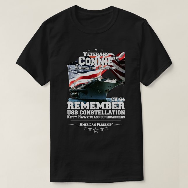 KOMMER IHÅG USS Constellation CV64 Veterans T Shirt (Design framsida)