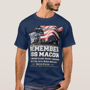 KOMMER IHÅG USS Macon CA132 tunga kryssare veteran T Shirt