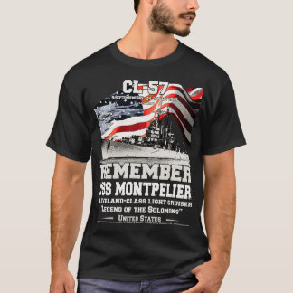 KOMMER IHÅG USS Montpelier CL57 Light Cruiser Vete T Shirt