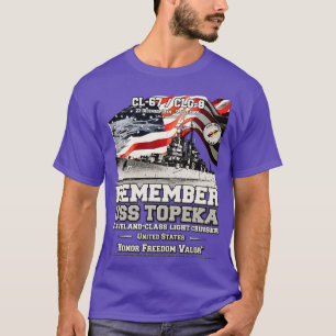 KOMMER IHÅG USS Topeka CL67 US marinljuskryssare T Shirt