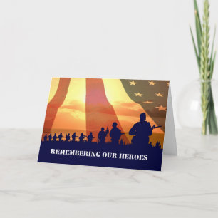 Kommer ihåg våra hjältar Militära gratulationskort Kort