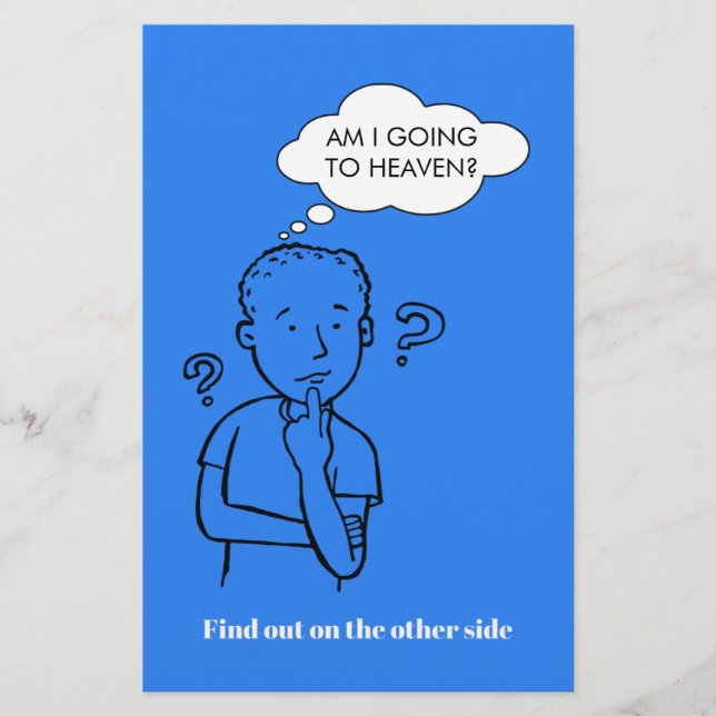 Kommer jag att få höra Quiz Bible Tract Flyer? (Framsida)