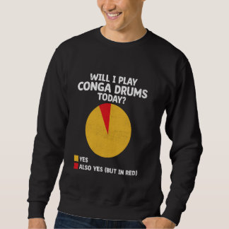 Kommer jag att spela Conga Drumme i dag? Lång Ärmad Tröja