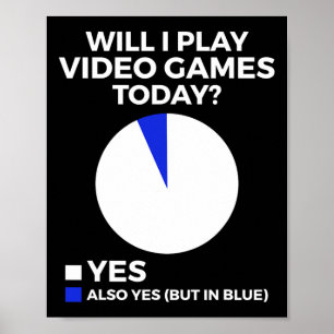 Kommer jag att spela TV-spel idag Roligt Gamer Gam Poster