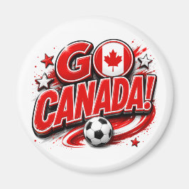 KOMMER KANADA Patriotisk fotbollssupporter | Kanad Magnet