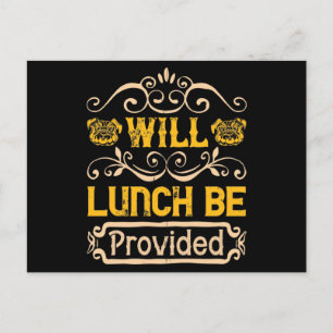 Kommer Lunch att tillhandahållas Inbjudan Vykort