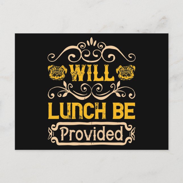 Kommer Lunch att tillhandahållas Inbjudan Vykort (Framsida)