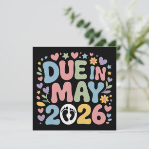 Kommer maj 2026 Förlossning i Nytt Bebis Mamma Gra Inbjudningar