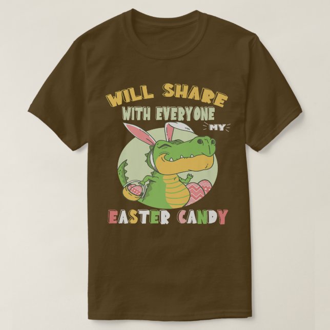 Kommer  med alla mina Påsk Candy Dinosaur T Shirt (Design framsida)