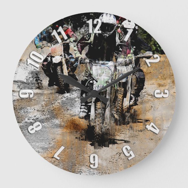 Kommer! - Motocross Racer Stor Klocka (Framsida)