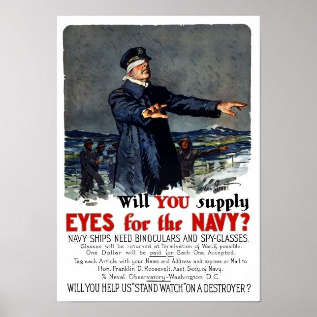 Kommer ni att leverera ögon till flottan? WWI Poster (Framsidan)
