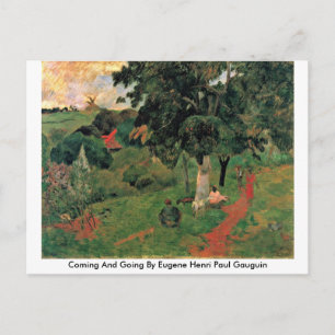 Kommer och färdas av Eugene Henri Paul Gauguin Vykort