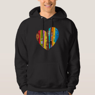 Kommer samman hjärta hoodie
