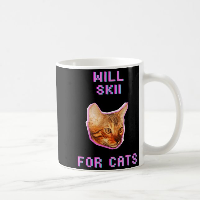 Kommer skida för roliga vinter snöäventyr katter kaffemugg (Höger)