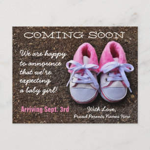 Kommer snart Baby Shoes Meddelande om gravid