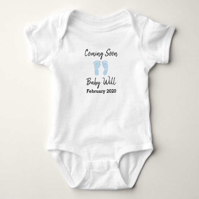 Kommer snart, förlossningsdatum tillkännagivande t shirt (Framsida)