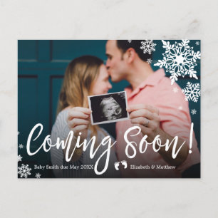 Kommer snart Foto graviditets meddelande vykort